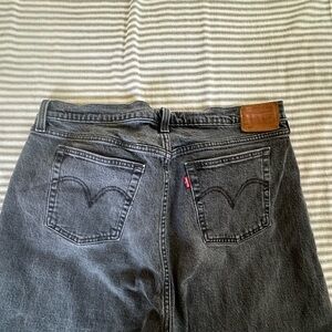 Levi's Charcoal Black Ladies 16W Button up 501 Jeans